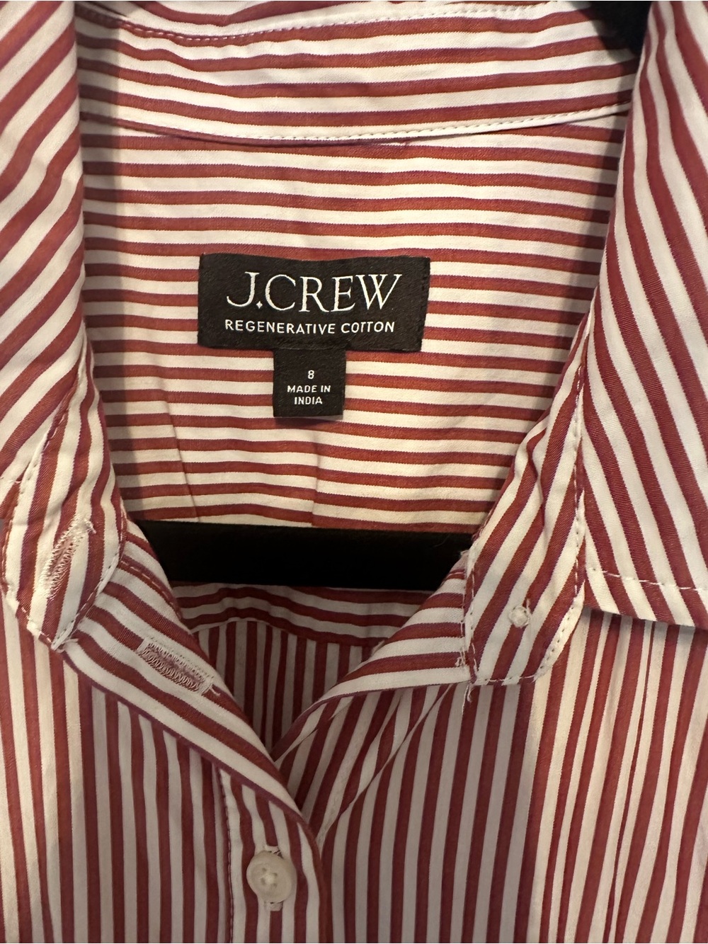 J. Crew Striped white and burnt red Shirtwaist Maxi Dress - Picture 3 of 4